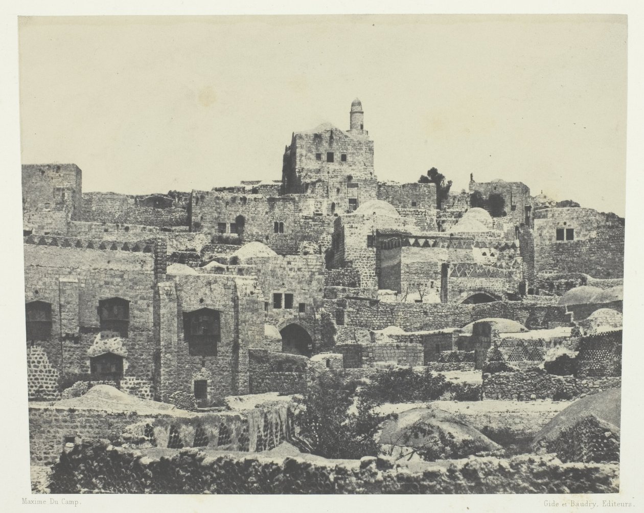 Jerusalem, läntinen kaupunginosa; Palestiina tekijältä Maxime Du Camp