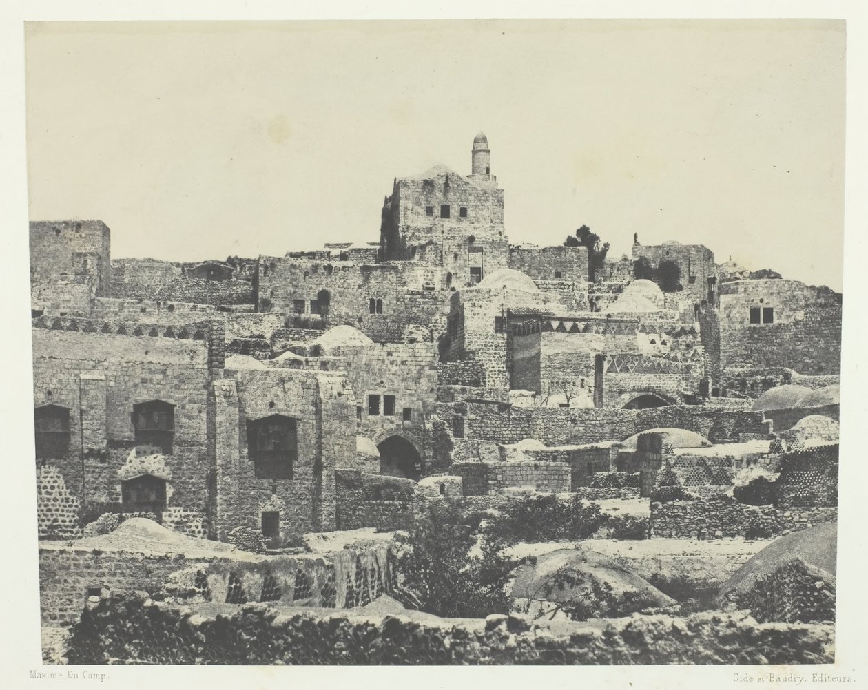 Jerusalem, Länsikortteli, Palestiina, 184951, painettu 1852. tekijältä Maxime Du Camp