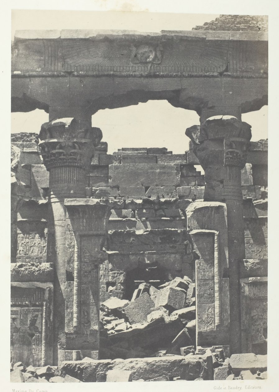 Kalabscheh, Porte du Pronaos, Nubie, 184951, painettu 1852. tekijältä Maxime Du Camp