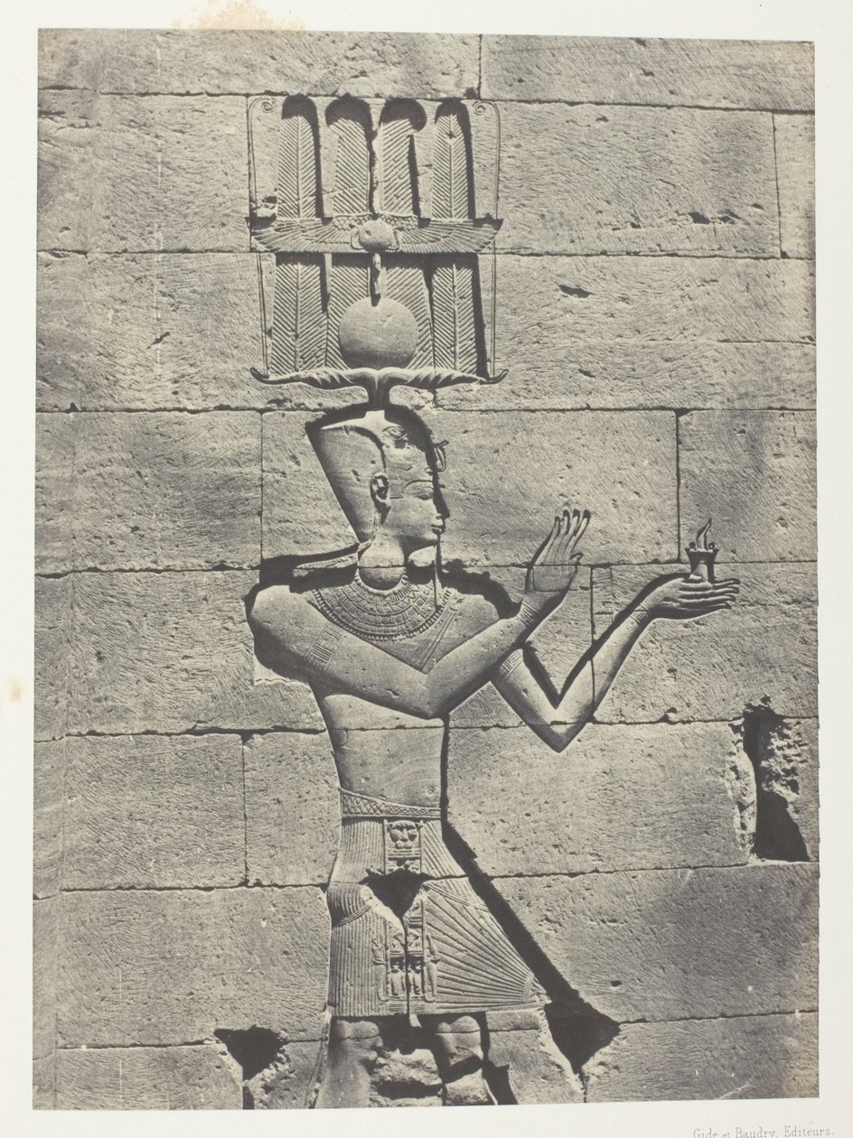 Kalabscheh, Sculptures De La Façade Postérieure Du Temple; Nubie, levy 91 albumista "Egypte, Nubie, Palestine et Syrie" (1852). tekijältä Maxime Du Camp