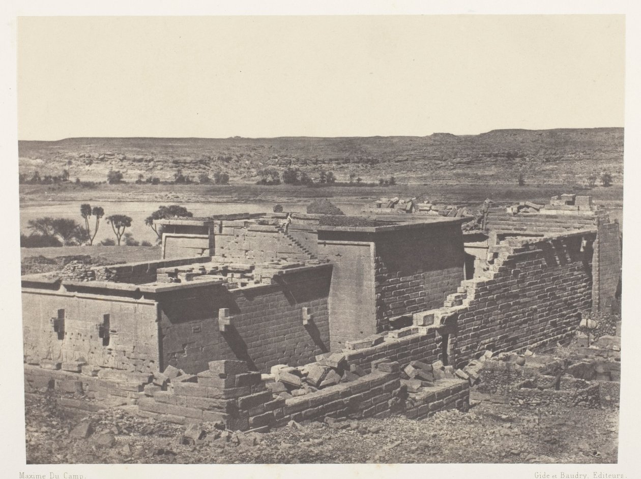 Kalabscheh, yleinen näkymä Kalabschehin temppelistä (Talmis); Nubia tekijältä Maxime Du Camp