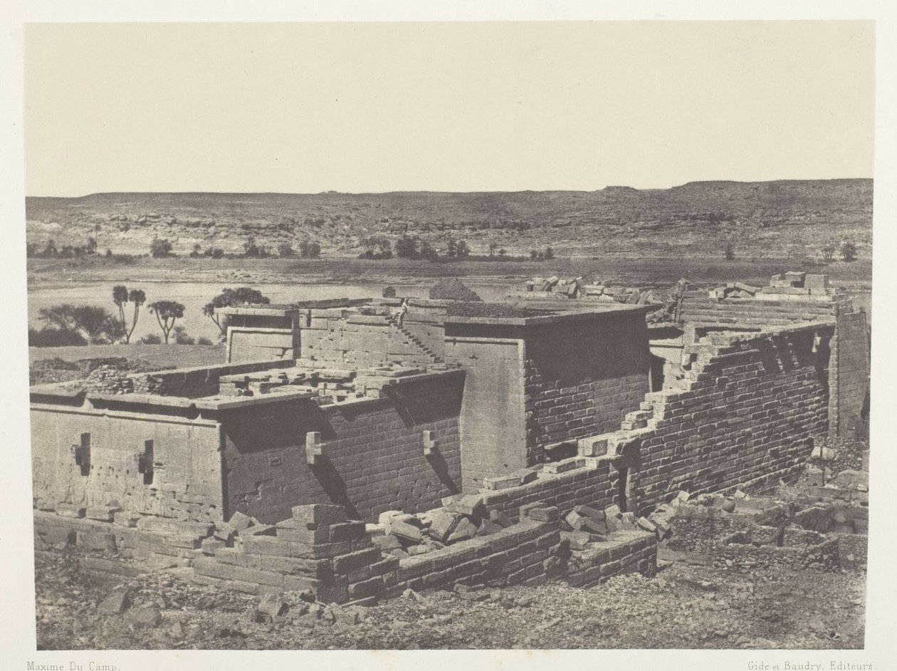Kalabscheh, yleinen näkymä Kalabschehin temppelistä (Talmis); Nubia tekijältä Maxime Du Camp