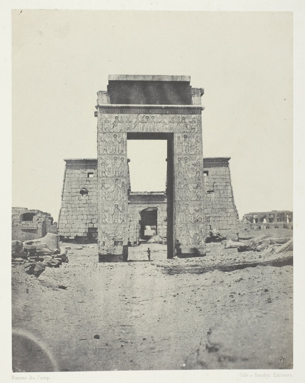 Karnak, Khonsin temppelin propyloni; Thebes tekijältä Maxime Du Camp