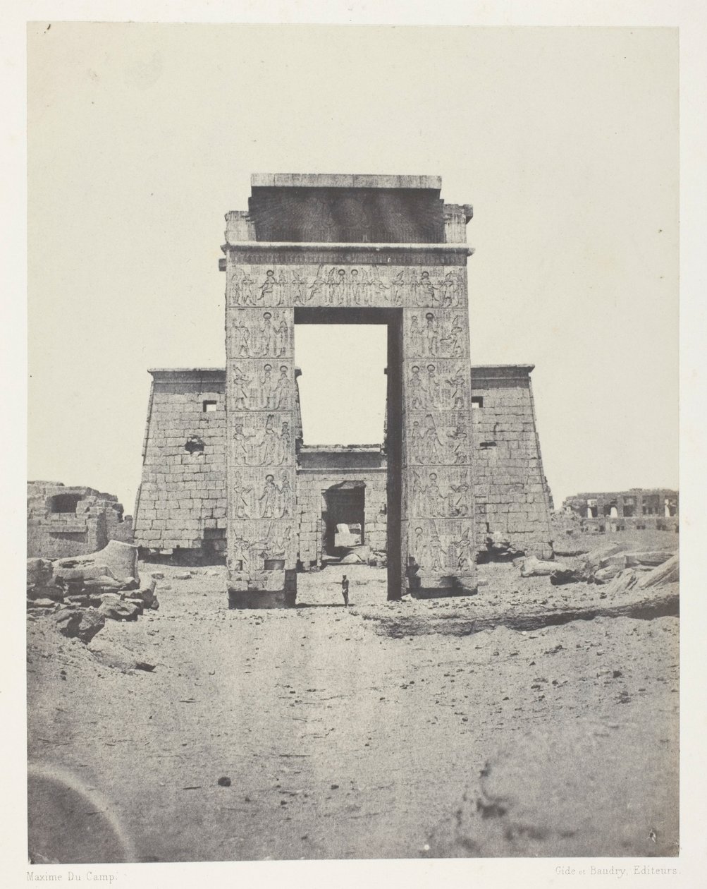 Karnak, Khonsin temppelin propyloni; Thebes tekijältä Maxime Du Camp