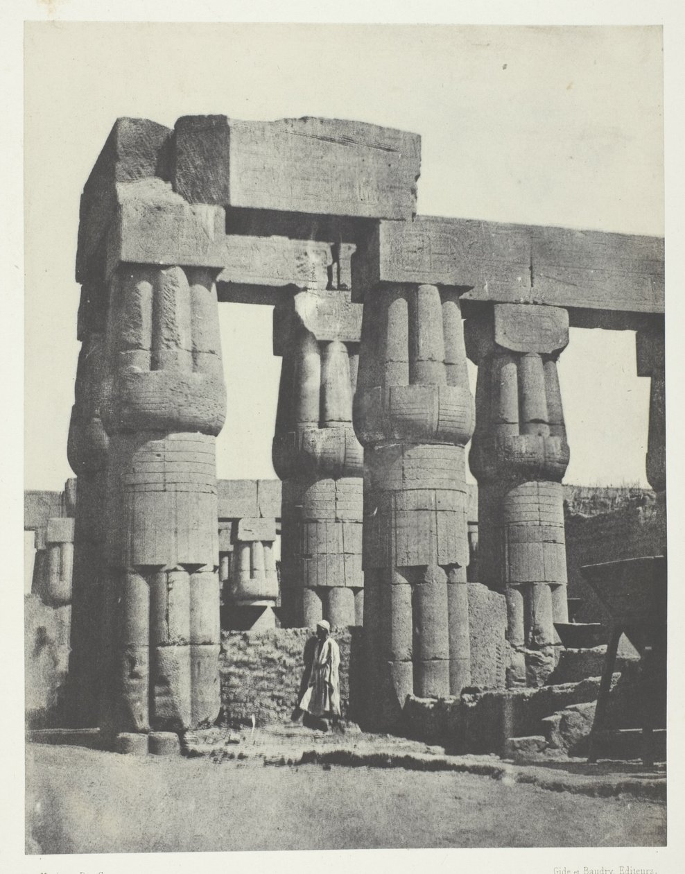 Luxor, palatsin pylväiden ryhmä; Thebes tekijältä Maxime Du Camp
