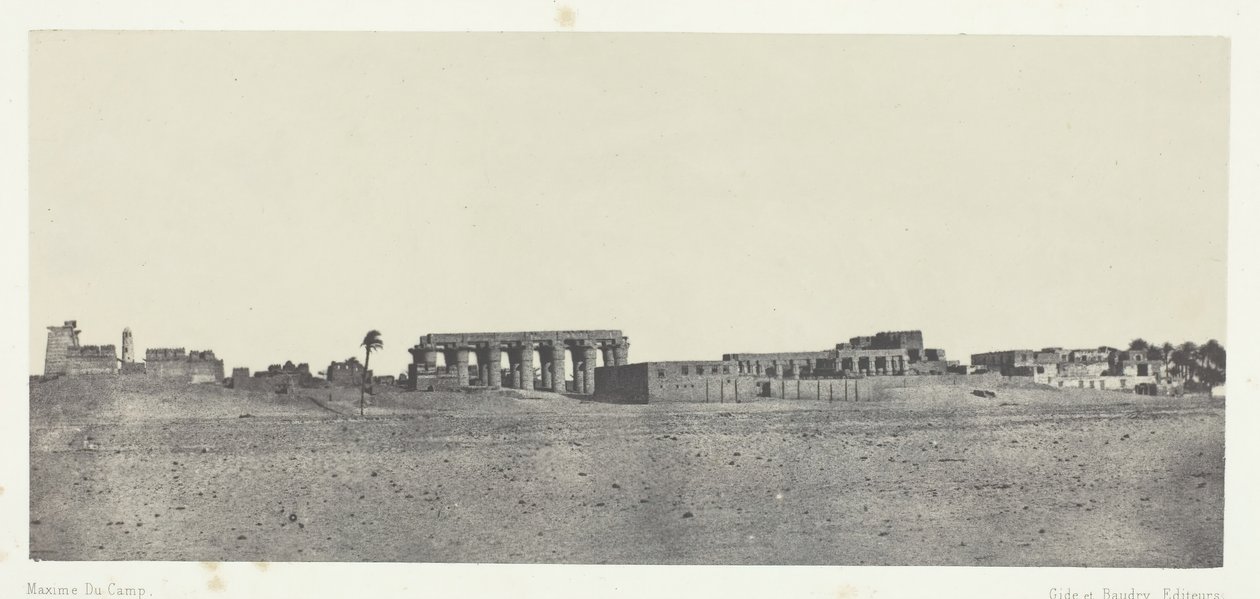 Luxor, yleinen näkymä raunioista, Thebes, 184951, painettu 1852. tekijältä Maxime Du Camp