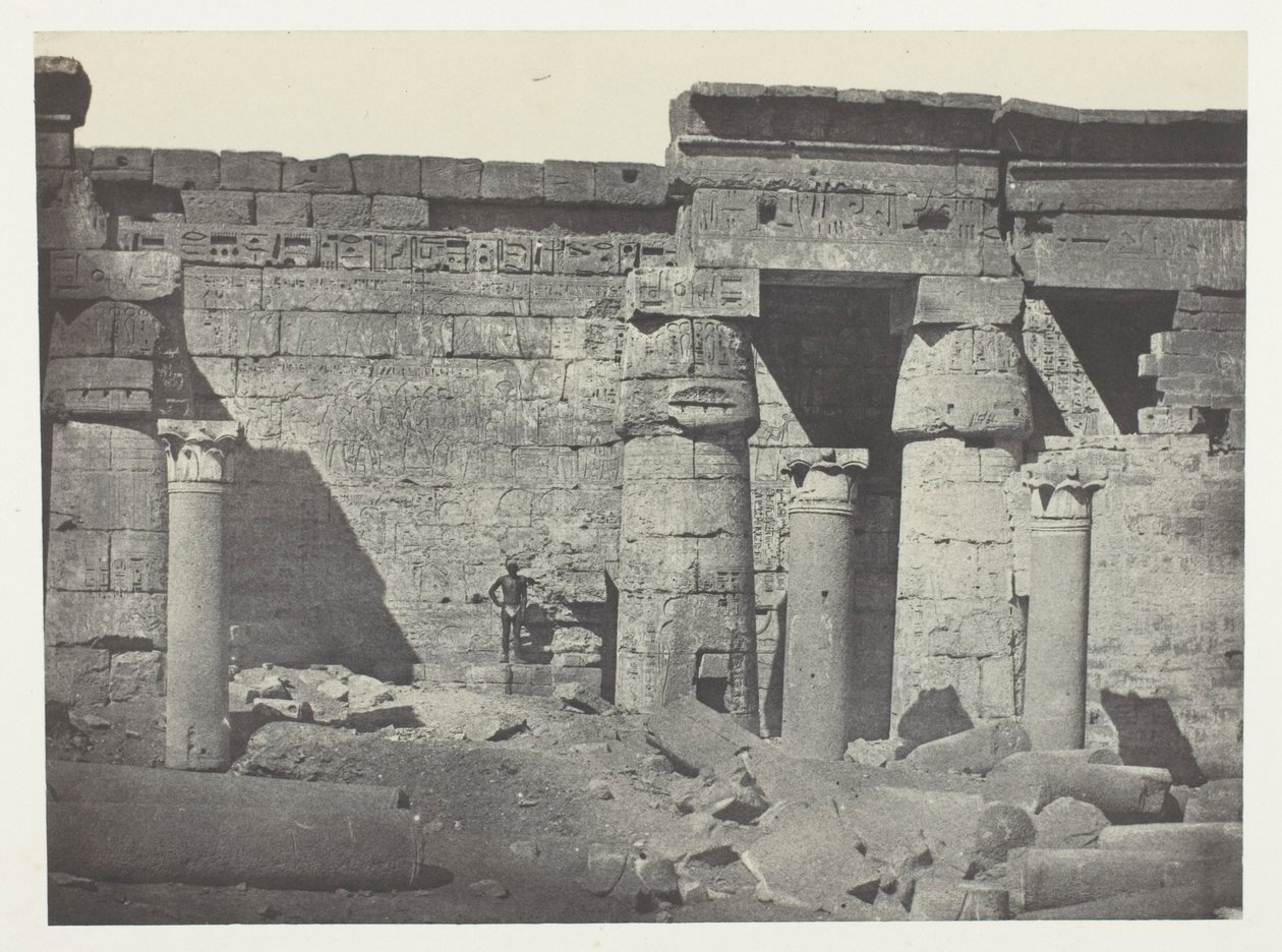 Medinet-Habou, Ramses-Méiamounin palatsin peristyle; Thebes tekijältä Maxime Du Camp