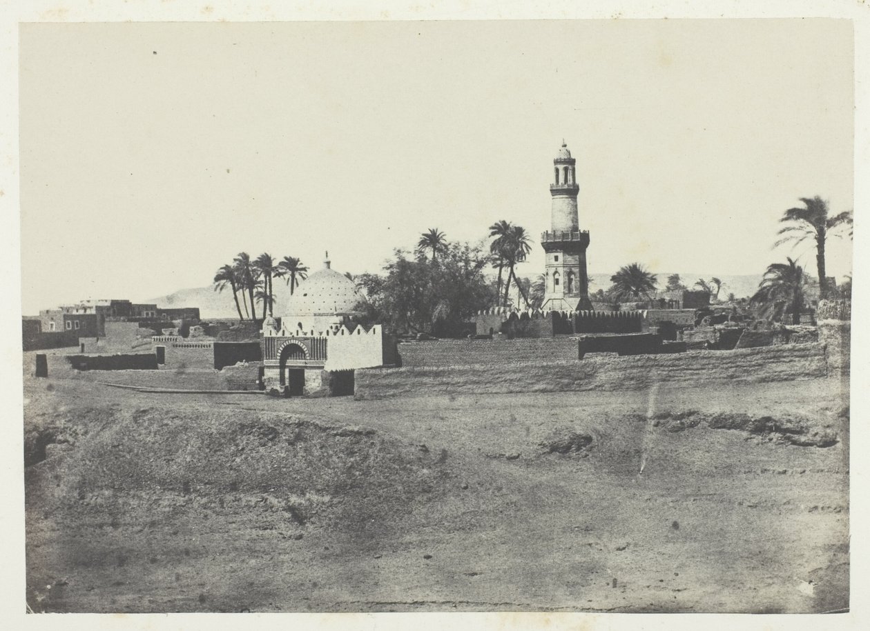 El-Arifin moskeija ja Murad-Beyn hauta, Ylä-Egypti, levy 13 albumista "Egypte, Nubie, Palestine et Syrie" (1852). tekijältä Maxime Du Camp