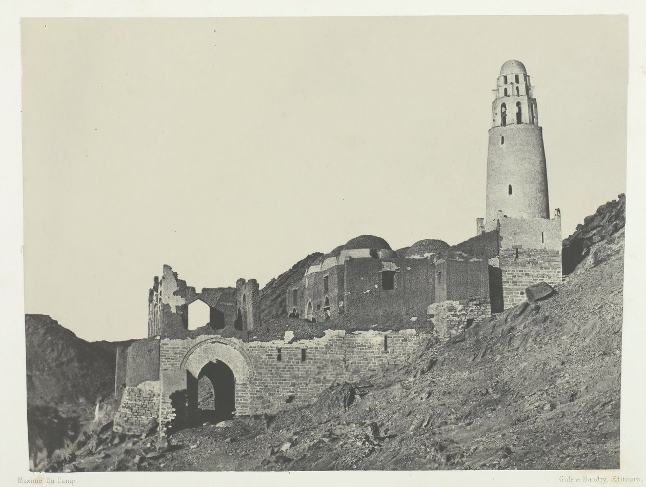 Bellalin moskeija Bab Villagessa Nubiassa, 184951, painettu 1852. tekijältä Maxime Du Camp
