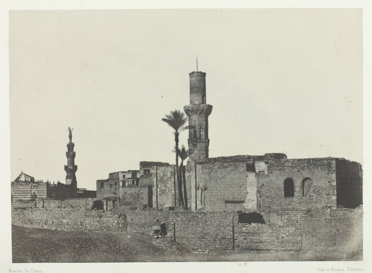 Moskeija lähellä Bab-el-Saïdaa, Le Kaire, 184951, painettu 1852. tekijältä Maxime Du Camp