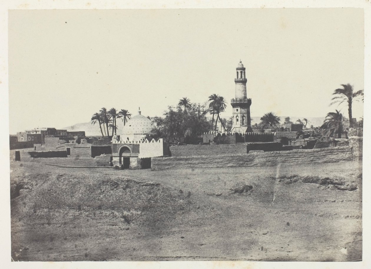 El-Arifin moskeija ja Murad-Beyn hauta, Ylä-Egypti, levy 13 albumista "Egypte, Nubie, Palestine et Syrie" (1852). tekijältä Maxime Du Camp