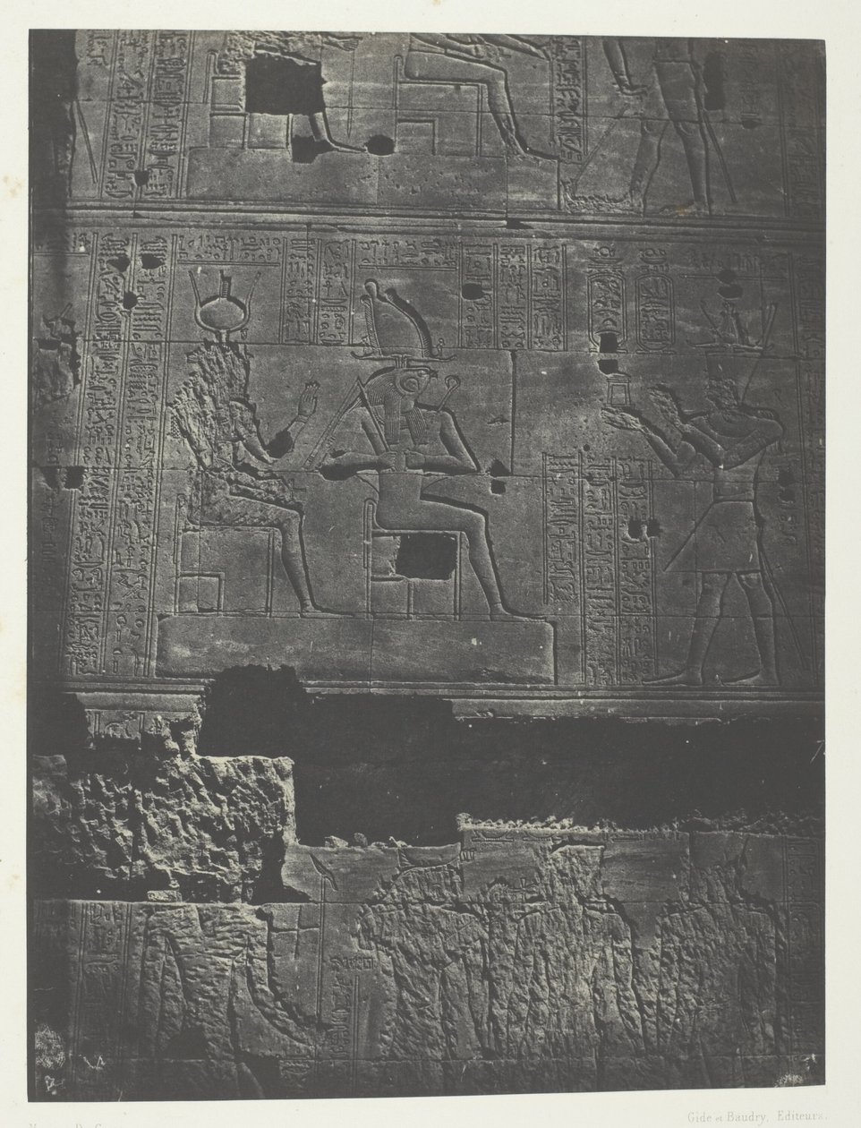 Länsimuuri, Isiksen suuri temppeli Philoessa; Nubia, levy 78 albumista "Egypte, Nubie, Palestine et Syrie" (1852). tekijältä Maxime Du Camp