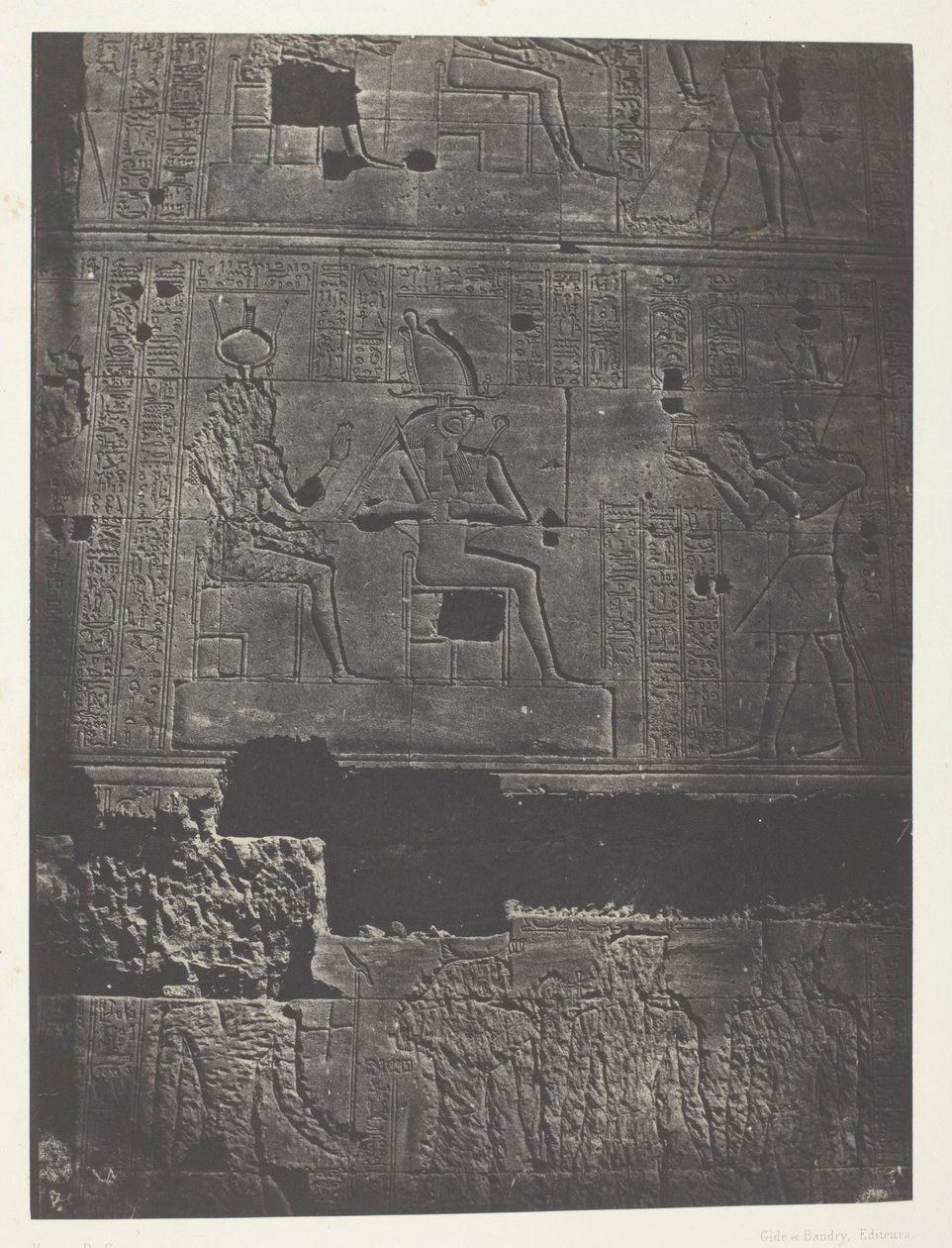 Länsimuuri, Isiksen suuri temppeli Philoessa; Nubia, levy 78 albumista "Egypte, Nubie, Palestine et Syrie" (1852). tekijältä Maxime Du Camp
