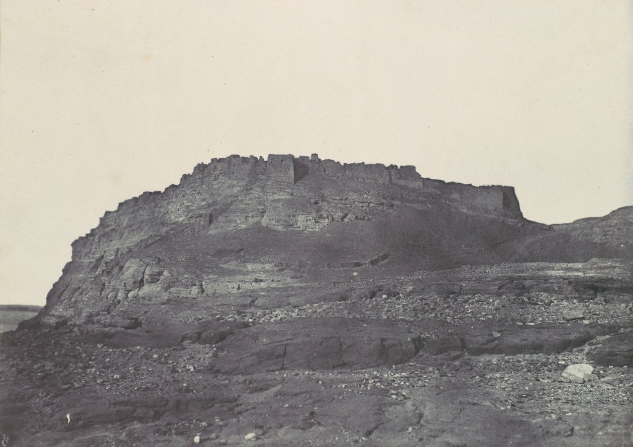 Nubia. Ibrymin linnoitus muinainen Premmis. Näkymä etelään, 1850. tekijältä Maxime Du Camp