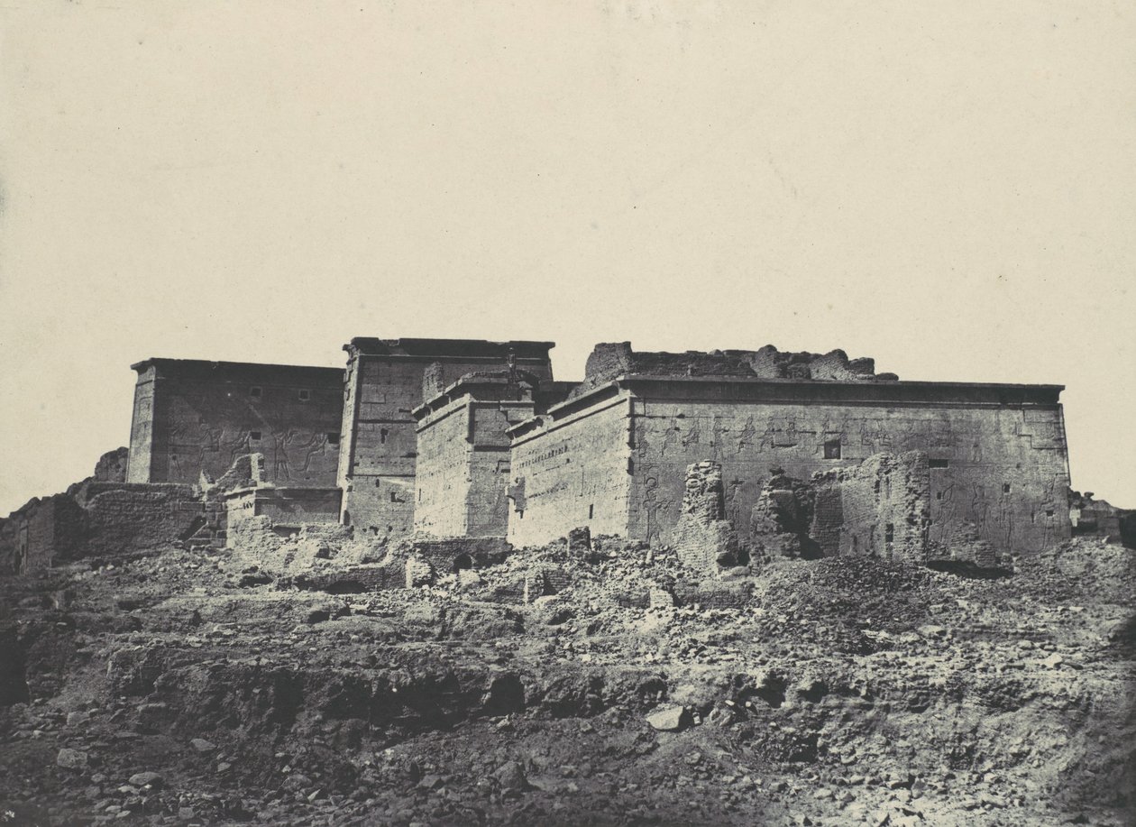 Nubia. Suuri Isisin temppeli, Philoe. Yleiskuva pohjoisesta, 1850. tekijältä Maxime Du Camp