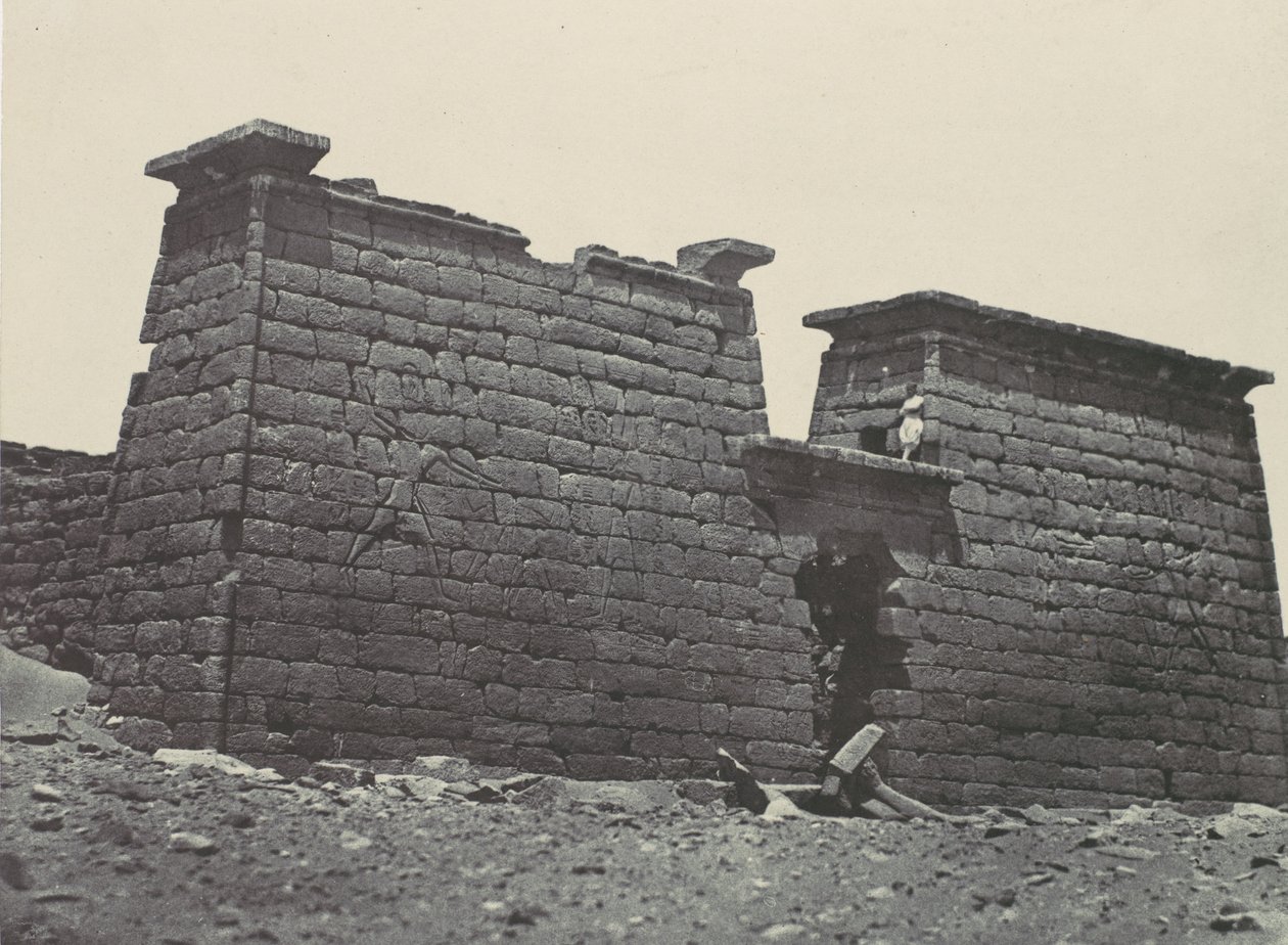 Nubia. Hemi-Spéos of Sébour. Pylonit, 1850. tekijältä Maxime Du Camp