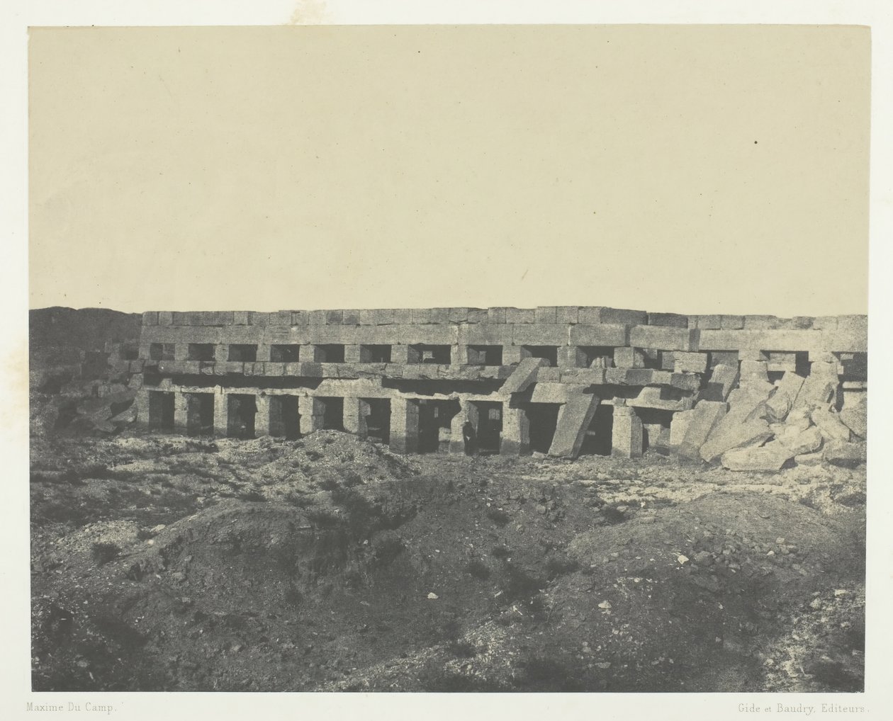 Karnakin palatsi, palatsin yksityiset huoneistot, Tothmes III:n rantakatu, Thebes, 184951. tekijältä Maxime Du Camp