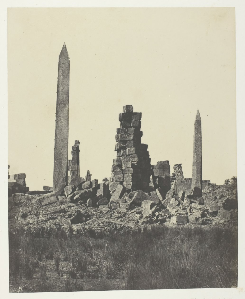 Karnakin palatsi, Obeliskit, Thebes, 184951, painettu 1852. tekijältä Maxime Du Camp