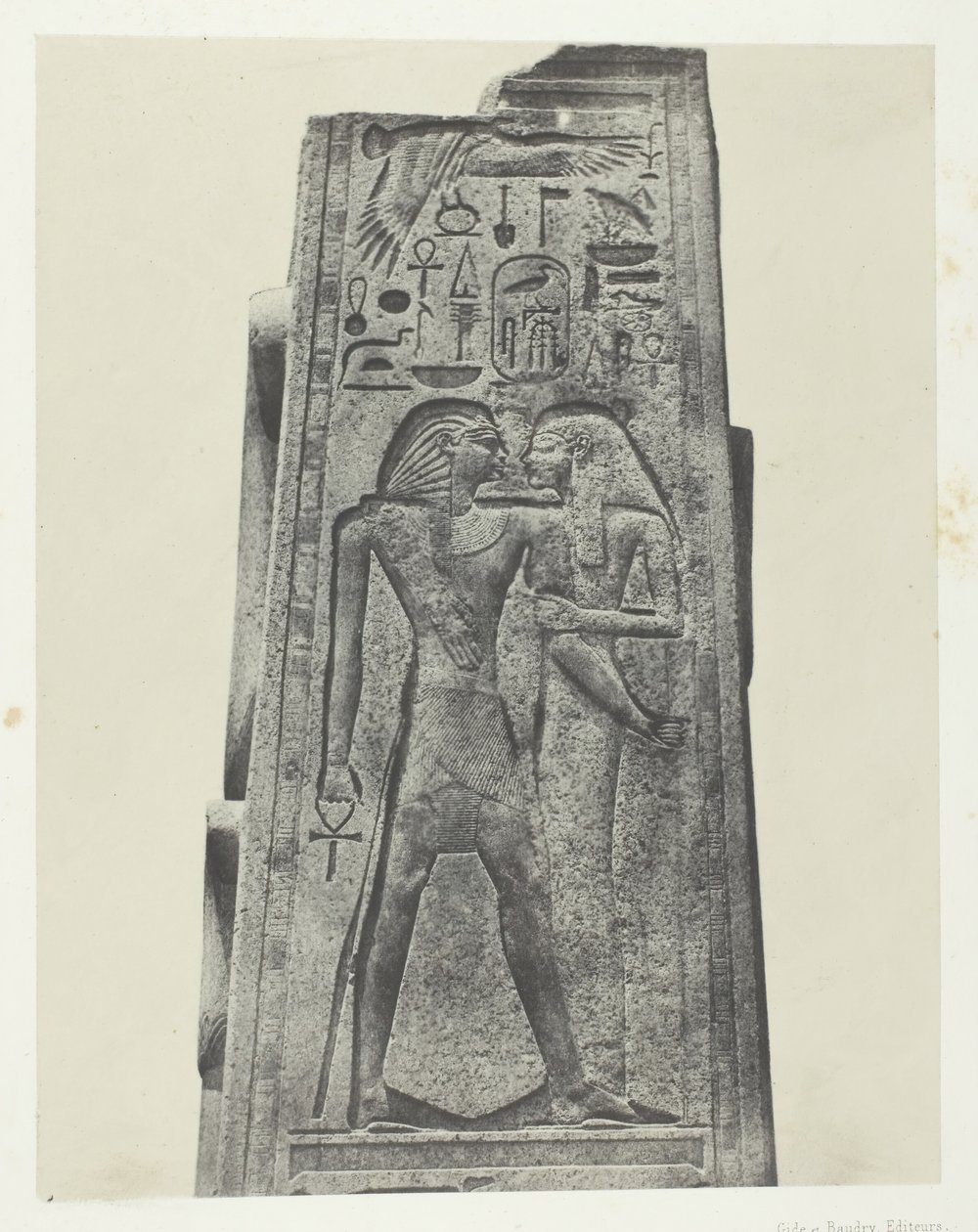 Karnakin palatsi, pilari ennen graniittia, Thebes, 184951, painettu 1852. tekijältä Maxime Du Camp