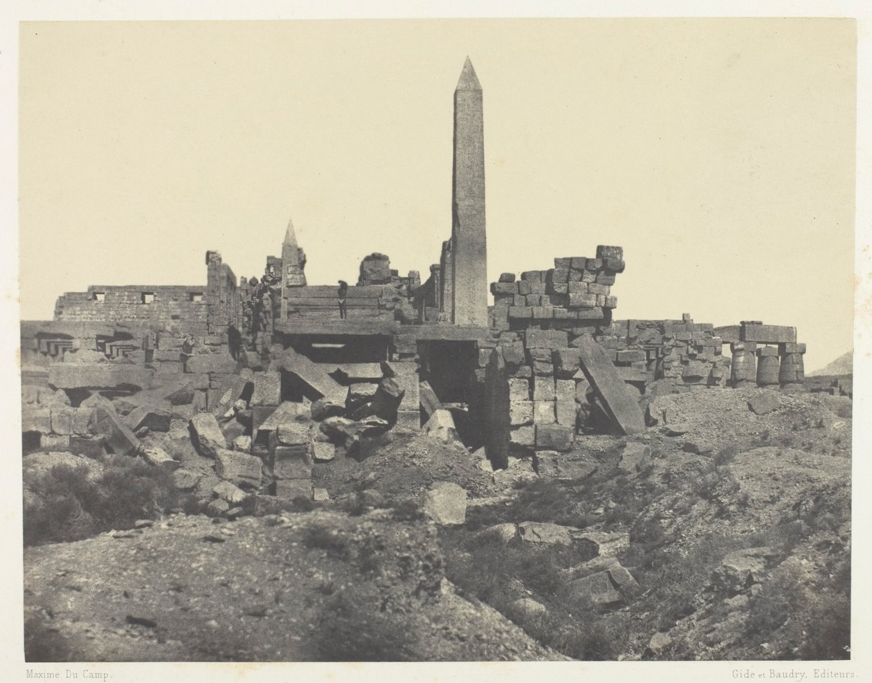 Karnakin palatsi, Granite Sanctuary ja Hypostyle Hall; Thebes tekijältä Maxime Du Camp