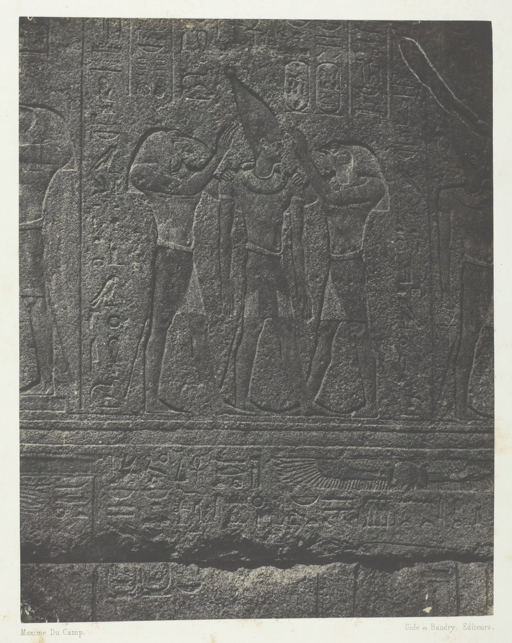 Karnakin palatsi, Granite Sanctuaryn ulkoveistokset, Thebes, 184951, painettu 1852. tekijältä Maxime Du Camp