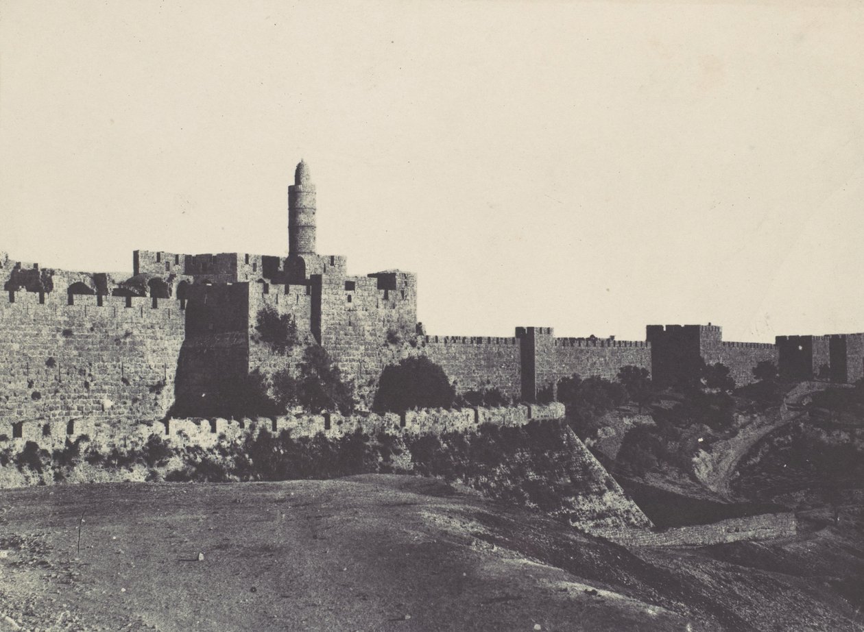 Palestiina. Jerusalem. Muurien länsiosa, 1850. tekijältä Maxime Du Camp