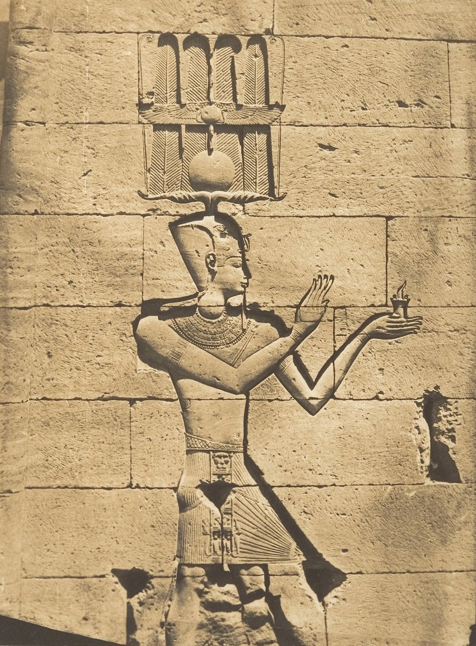 Ptolemaios-Caesarion - Bas-relief du Temple de Kalabcheh Talmis, 8. huhtikuuta 1850. tekijältä Maxime Du Camp