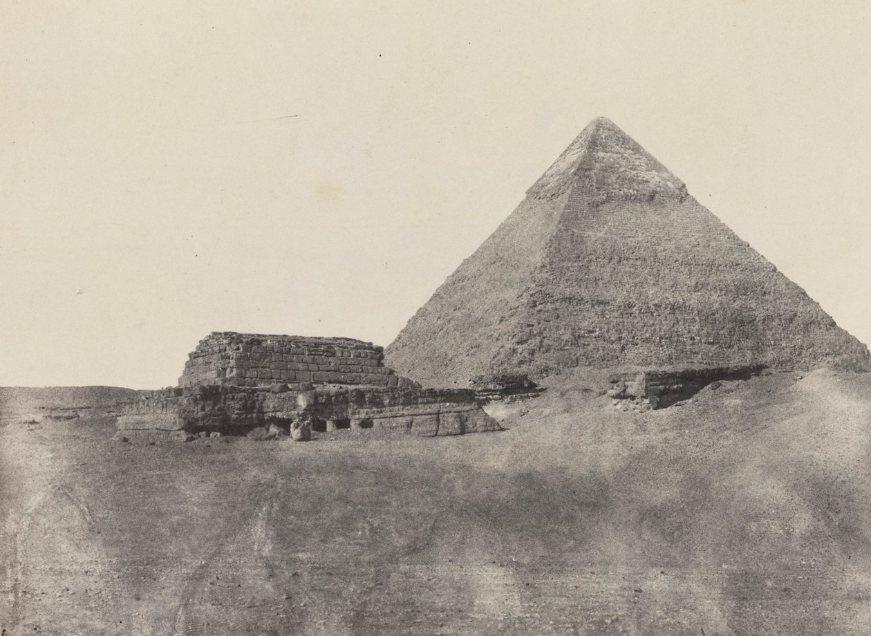 Chephrenin pyramidi, Keski-Egypti, levy 10 albumista "Egypti, Nubia, Palestiina ja Syyria" (1852). tekijältä Maxime Du Camp