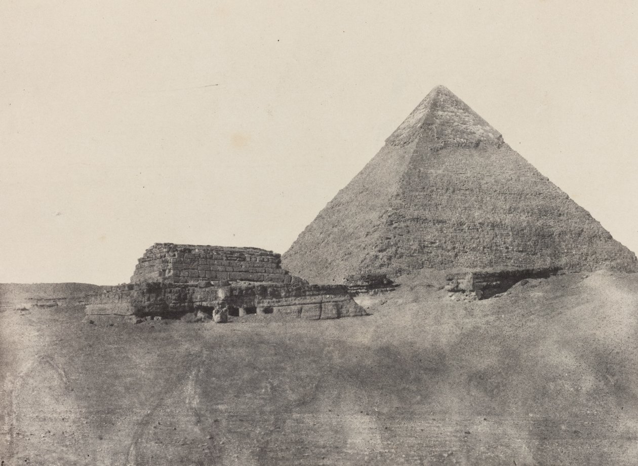 Chephrenin pyramidi, Keski-Egypti, levy 10 albumista "Egypti, Nubia, Palestiina ja Syyria" (1852). tekijältä Maxime Du Camp