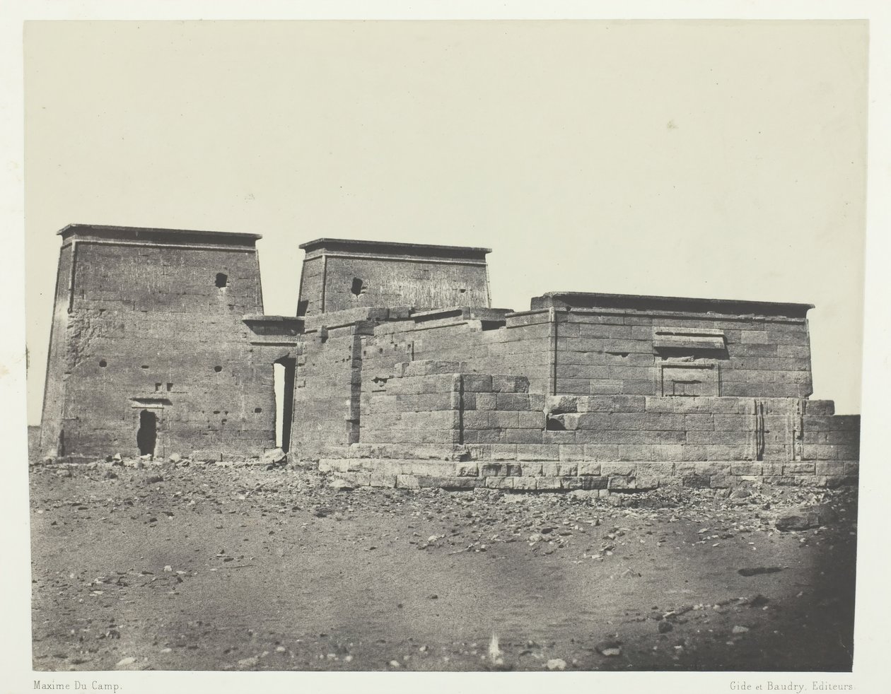 Antic temple de Pselcis Dakkeh, Núbia, 184951, imprès el 1852. tekijältä Maxime Du Camp