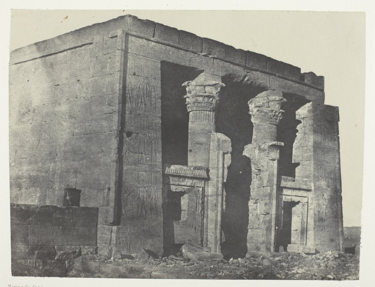 Temple De Dakkeh, Naos; Nubia, levy 95 albumista "Egypte, Nubie, Palestine et Syrie" (1852). tekijältä Maxime Du Camp