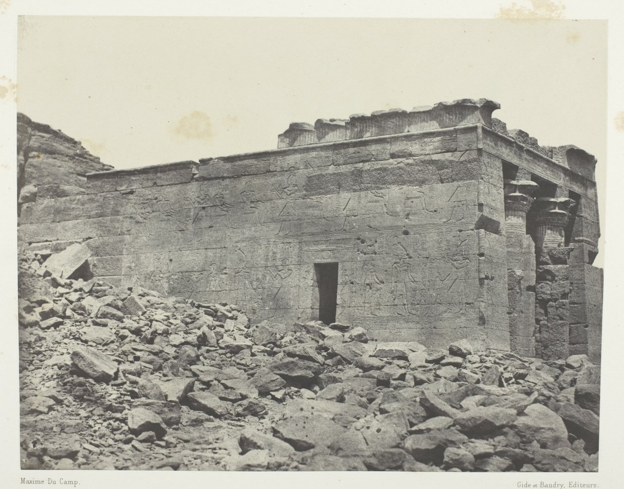 Temple De Dandour (Ancienne Tantour), Dédié à La Triade Osiris-Isis-Horus; Nubie, levy 93 albumista "Egypte, Nubie, Palestine et Syrie" (1852). tekijältä Maxime Du Camp