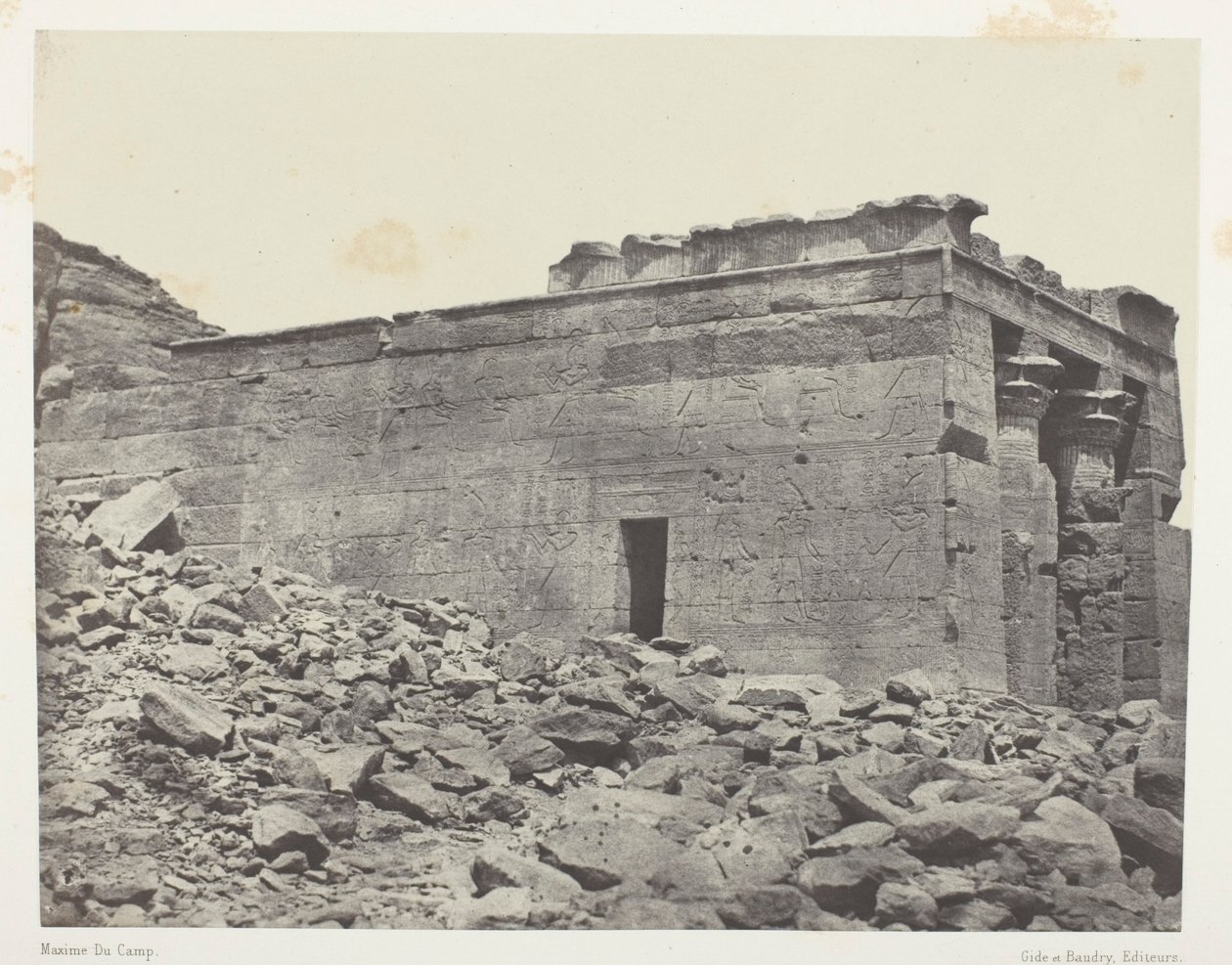 Temple De Dandour (Ancienne Tantour), Dédié à La Triade Osiris-Isis-Horus; Nubie, levy 93 albumista "Egypte, Nubie, Palestine et Syrie" (1852). tekijältä Maxime Du Camp