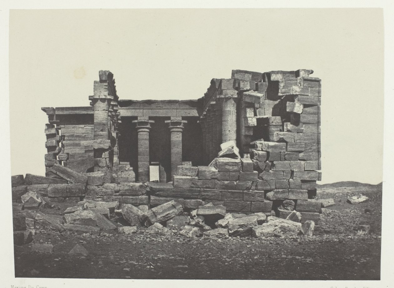 Temple De Maharakkah (Hièra Sycaminos Des Grecs); Nubia, levy 96 albumista "Egypte, Nubie, Palestine et Syrie" (1852). tekijältä Maxime Du Camp