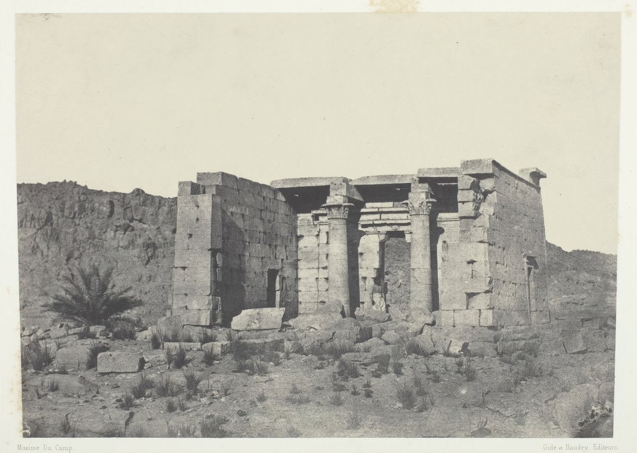 Tafehin temppeli Muinainen Taphis, Nubia, 184951, painettu 1852. tekijältä Maxime Du Camp