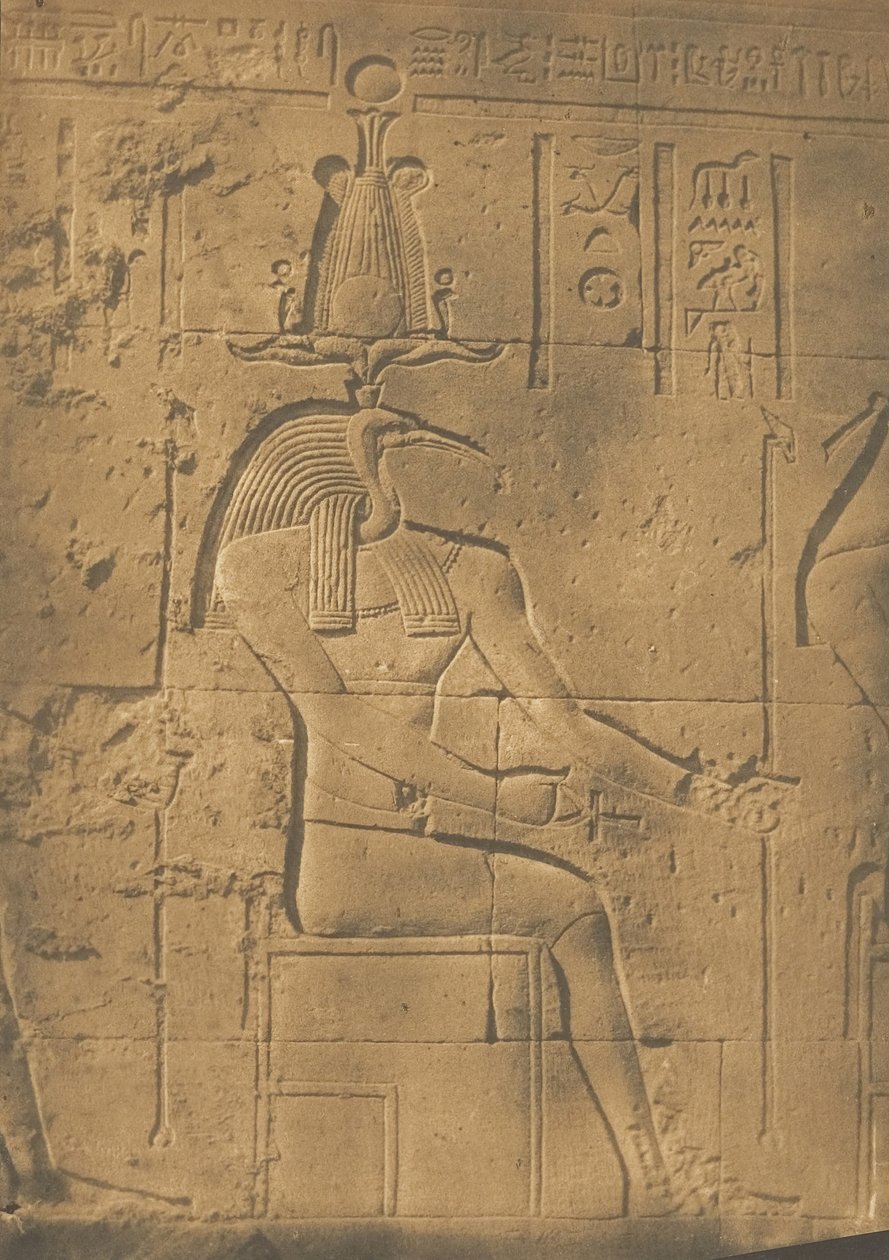 Thoth Ibiocephalus Kirjeiden jumala Philaessa, huhtikuussa 1850. tekijältä Maxime Du Camp