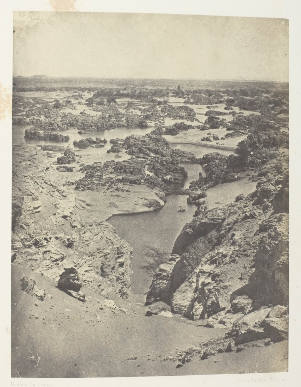 Vue Cavalière De La Seconde Cataracte; Nubie, levy 111 albumista "Egypte, Nubie, Palestine et Syrie" (1852). tekijältä Maxime Du Camp