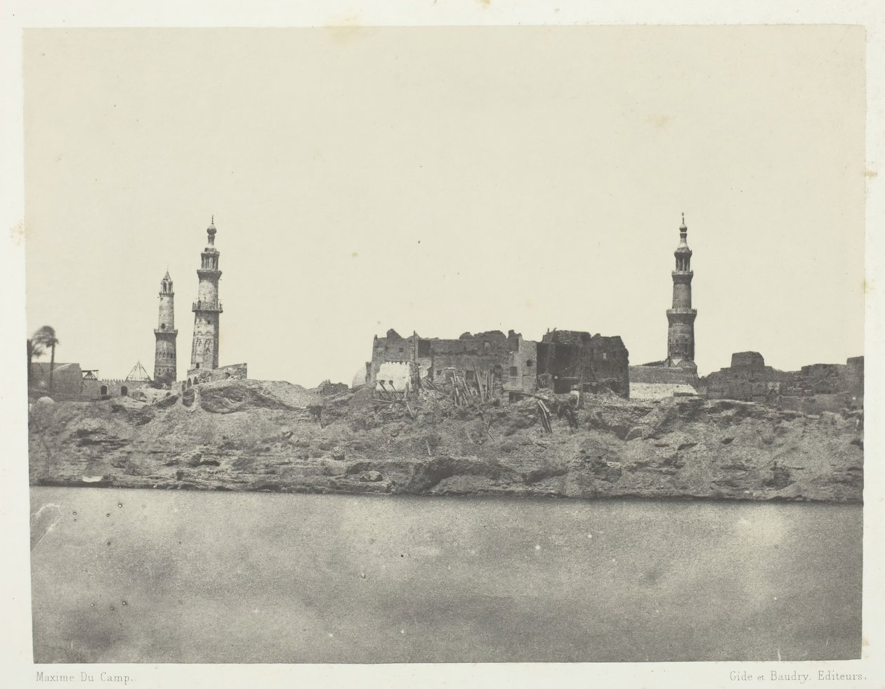 Yleisnäkymä, Girgeh, Ylä-Egypti, 184951, painettu 1852. tekijältä Maxime Du Camp