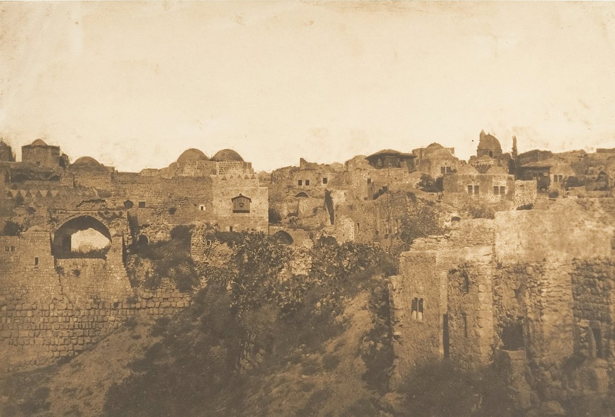 Näkymä Probatic Poolille ja naapurustolle Jerusalemissa, elokuu 1850. tekijältä Maxime Du Camp