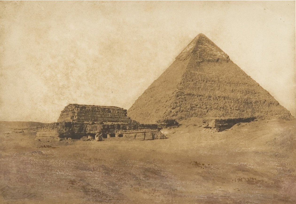 Näkymä toisesta pyramidista, otettu kaakosta, joulukuu 1849. tekijältä Maxime Du Camp