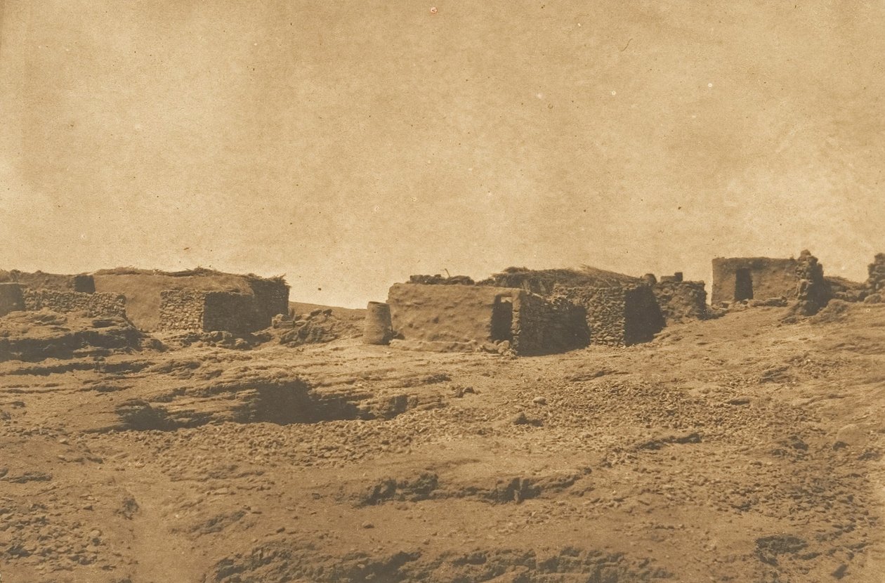 Näkymä Abou-hor Tropic of Cancerin kylästä, huhtikuu 1850. tekijältä Maxime Du Camp