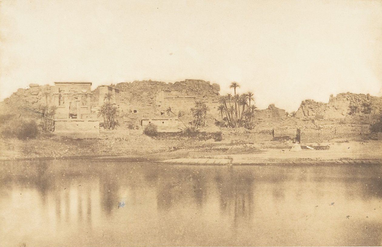 Yleiskuva Philaen saaresta, otettu idästä, 1849-50. tekijältä Maxime Du Camp