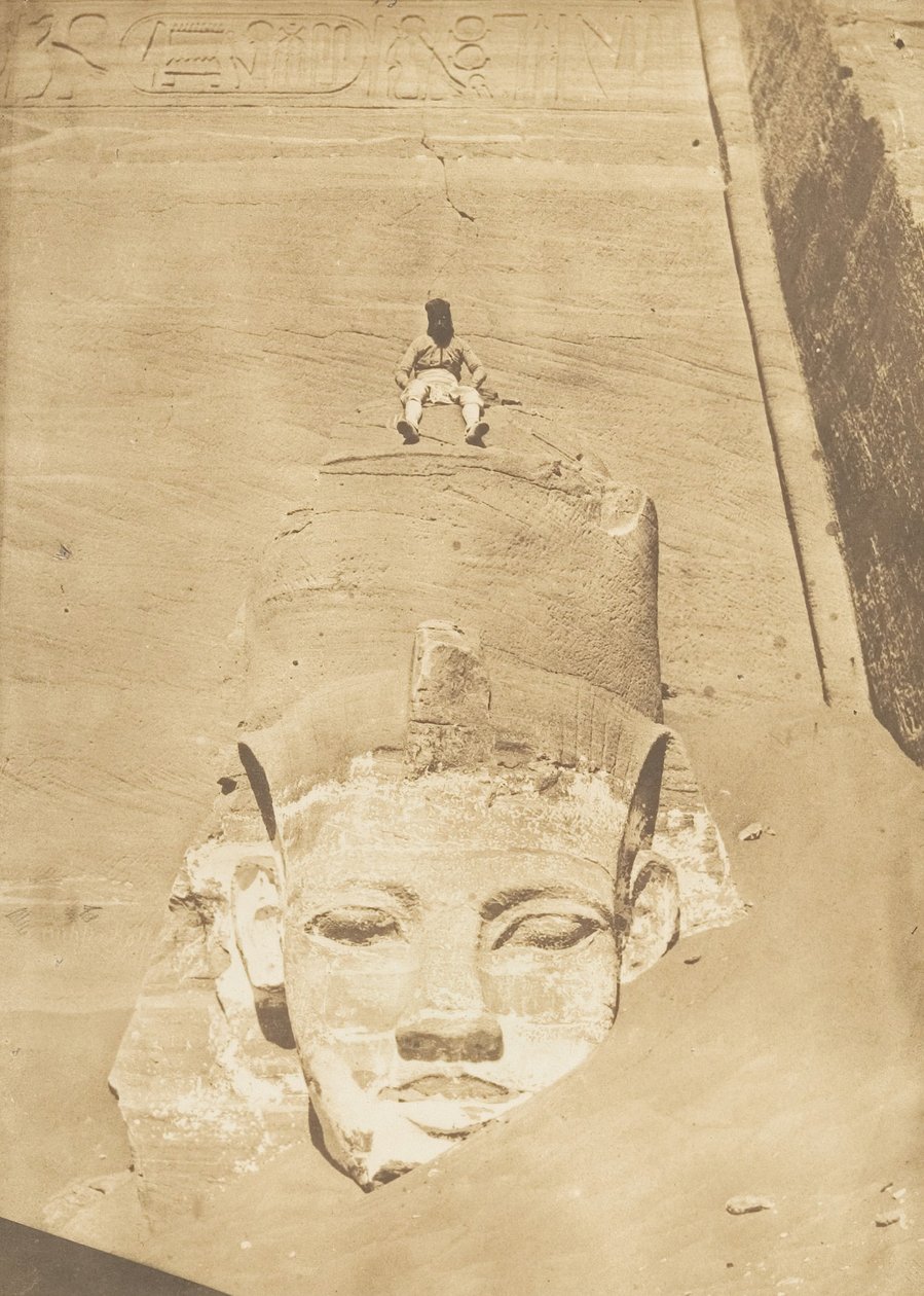 Re-temppelin läntisin kolossi, Abu Simbel, 1850. tekijältä Maxime Du Camp