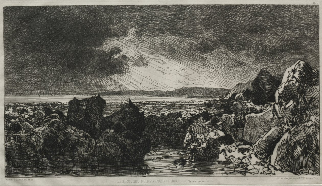 Black Rocks lähellä Trouvilleä (laskuvesi) tekijältä Maxime Lalanne