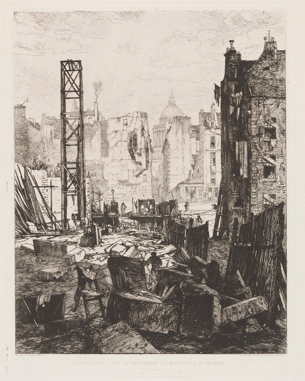 Purkutyö Boulevard St. Germainin avaamista varten, 1862. tekijältä Maxime Lalanne