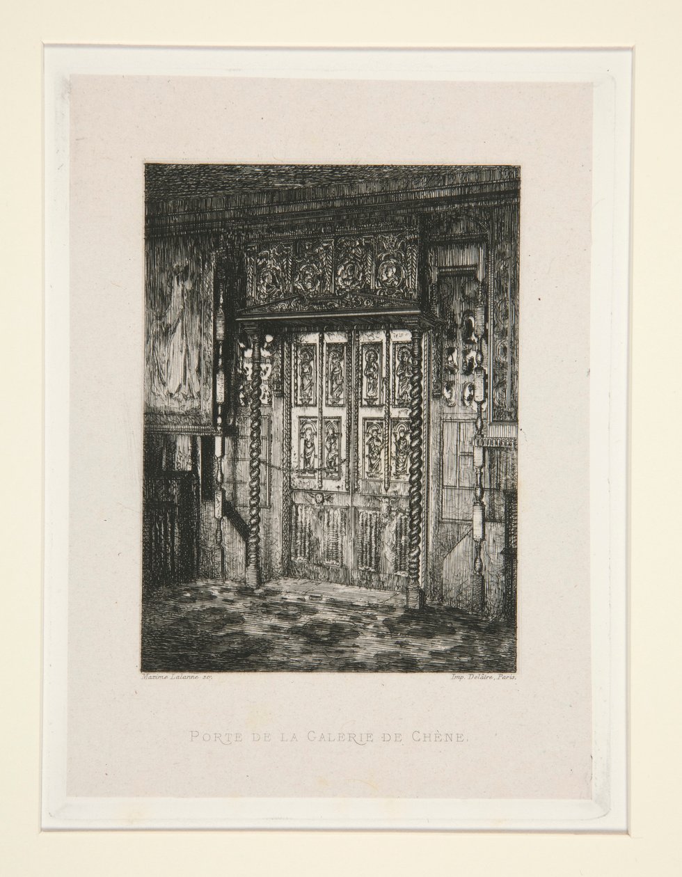 Porte de la galerie de ch?ne (Oak Gallerian ovi), pl. 8 sviitistä Chez Victor Hugo (Victor Hugo tekijältä Maxime Lalanne