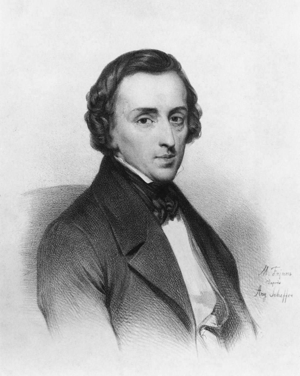 Frederic Chopin, pagkatapos ng Ary Scheffer (1795-1858) finn tekijältä Maximilian Fajans
