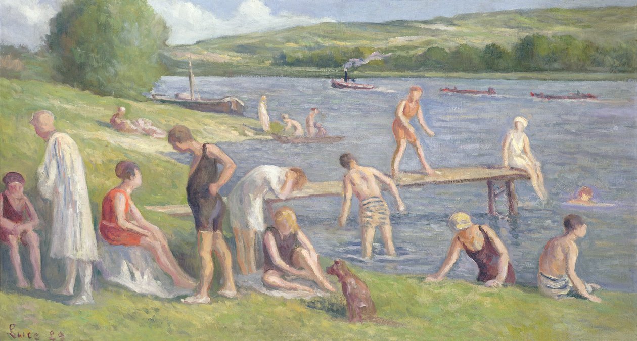 Uimareita Seinen rannalla tekijältä Maximilien Luce