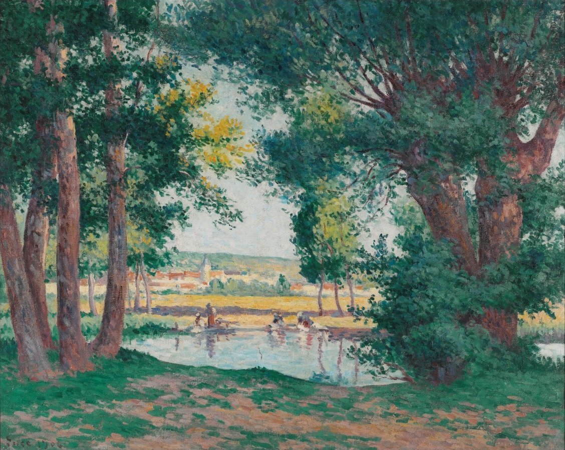 Bessy-Sur-Cure, les Lavandieres au Bord de lEau tekijältä Maximilien Luce