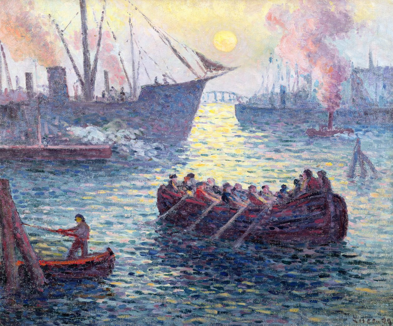 Rotterdam, satama, 1907 tekijältä Maximilien Luce